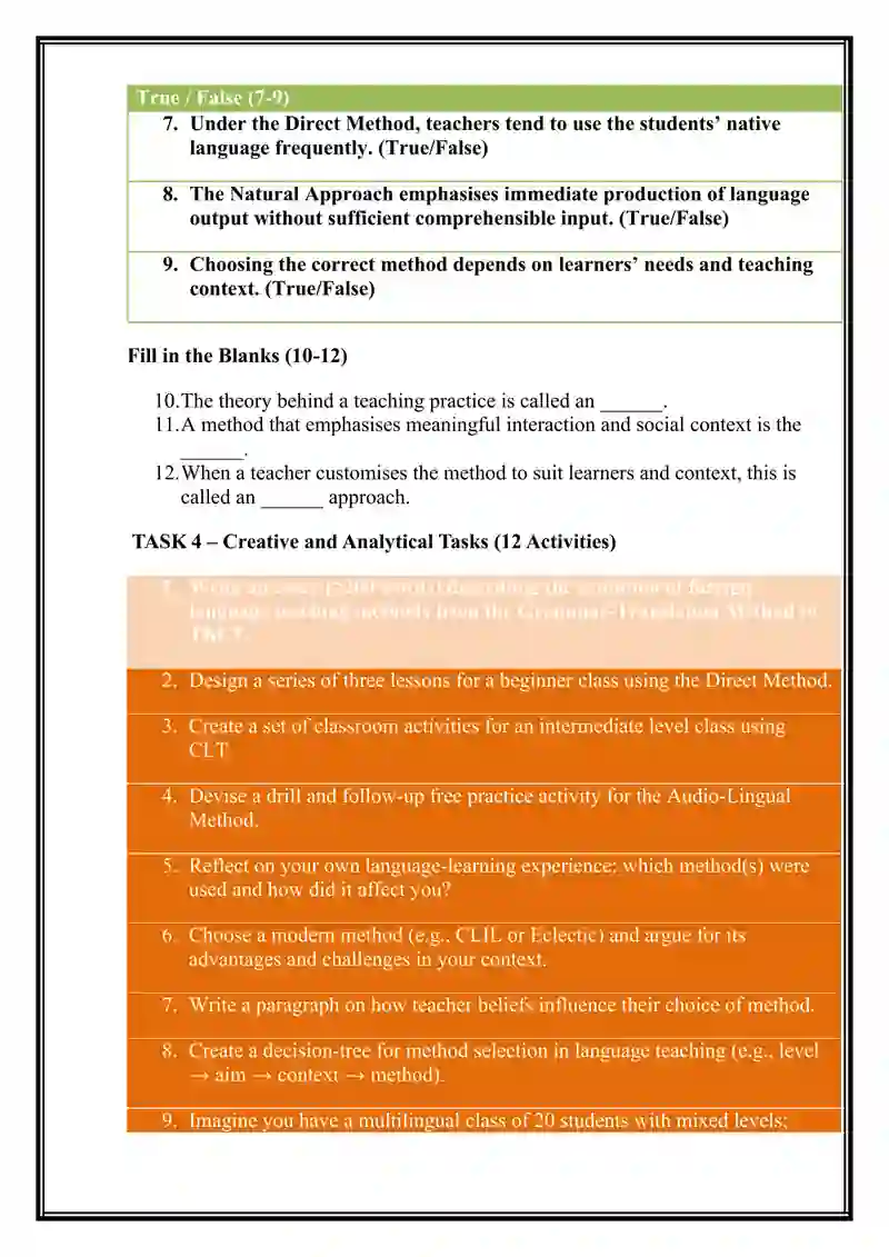 Approaches and Methods in Teaching Foreign Languages