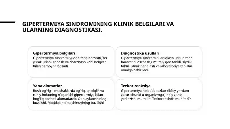 Gipertermiya sindromi va uni davolashda ishlatiladigan dori vositalari