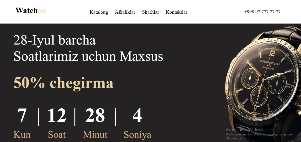 Watchon online watch soatlarni sotish veb sayti