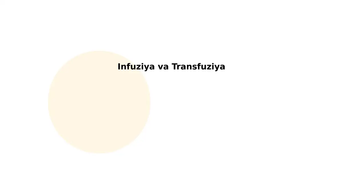 Infuziya va Transfuziya