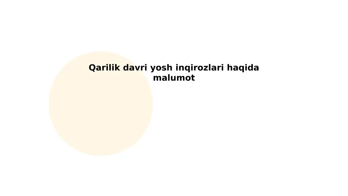 Qarilik davri yosh inqirozlari haqida ma'lumot