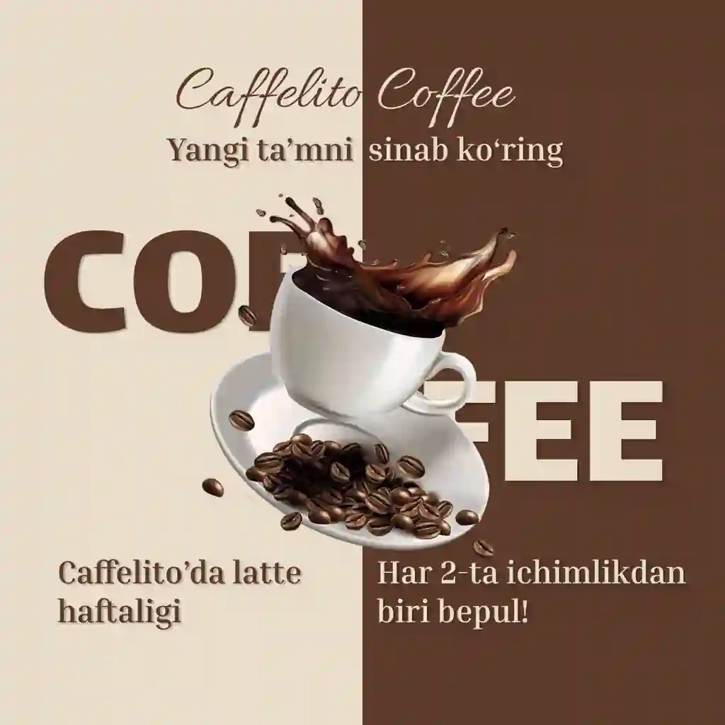 Agentlik yangi mijoz — “Caffelito Coffee”  Promotional post tayyorlandi