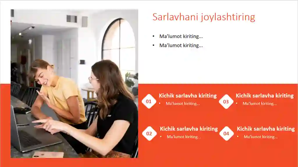 PowerPoint uchun tayyor slayd shabloni