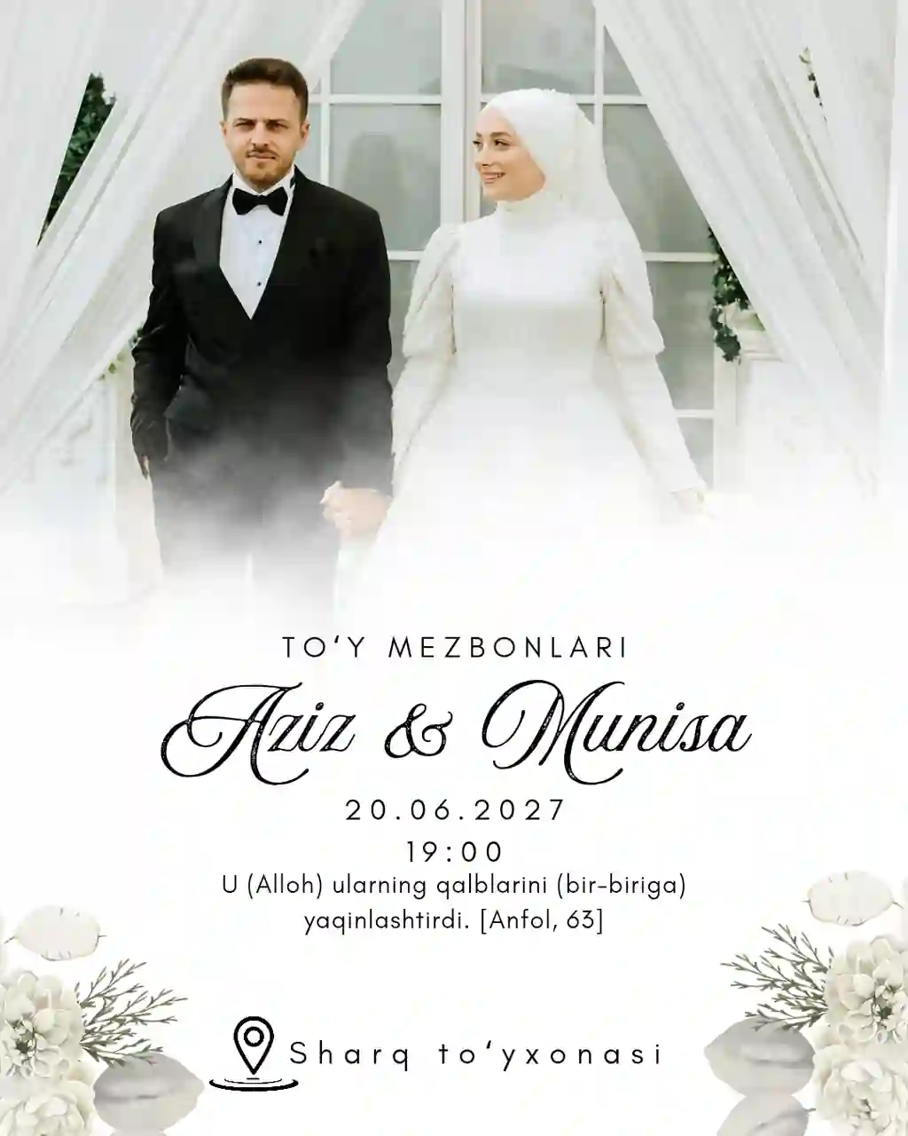 toʻy taklifnomalari uchun shablon