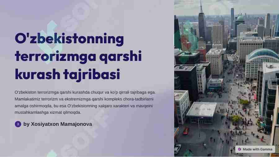 O'zbekistonning terrorizmga qarshi kurash tajribasi