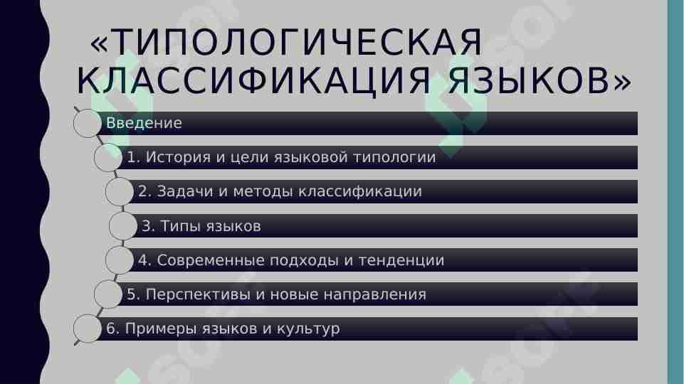 Типологическая классификация языков
