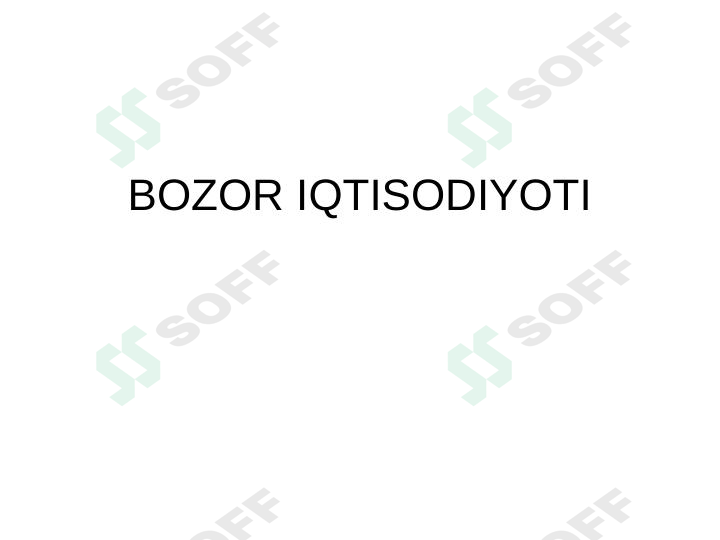 Bozor iqtisodiyoti