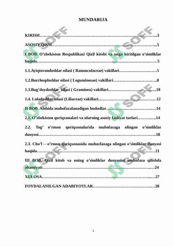 O`zbekiston Respublikasi Qizil kitobi