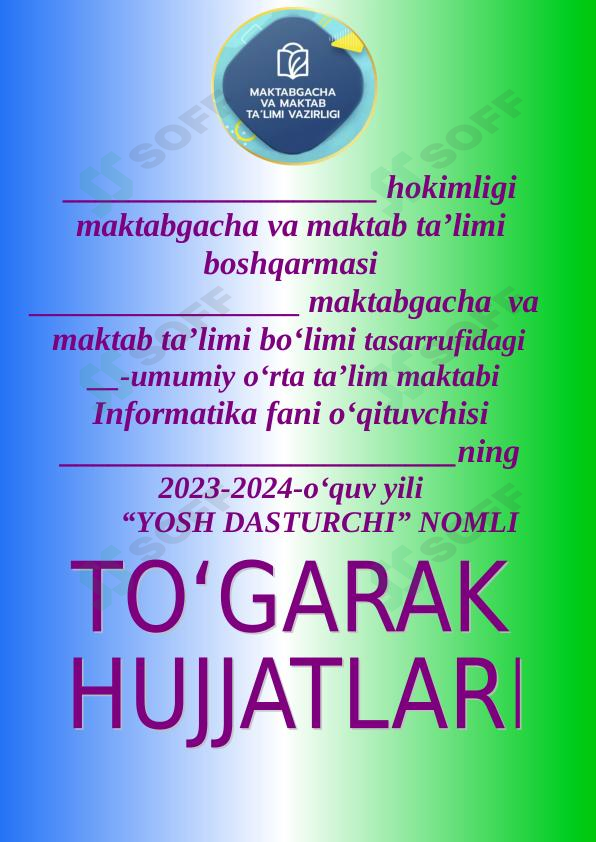 Informatika to'garak 34 soat