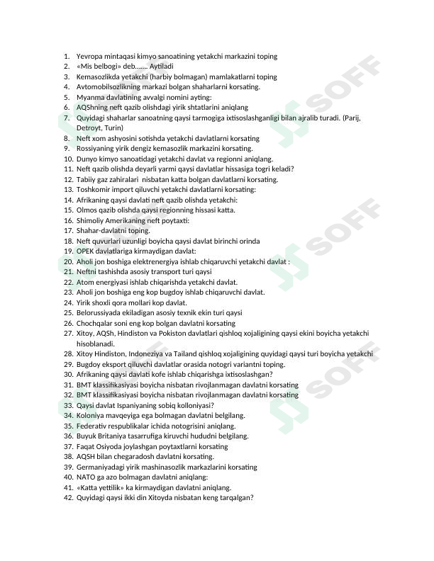 Jahonning iqtisodiy geografiyasi