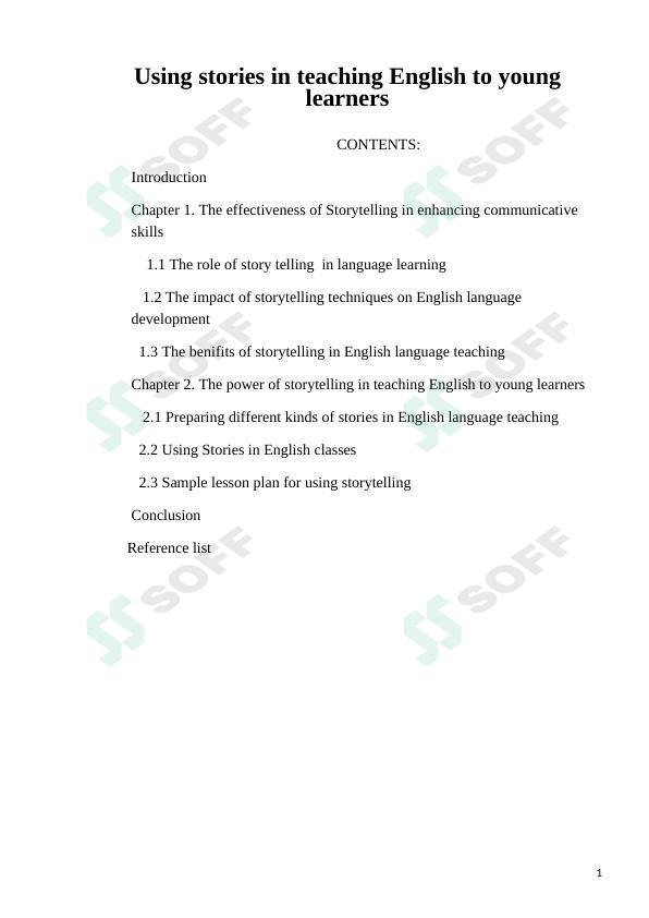 Using stories in teaching English to young learners