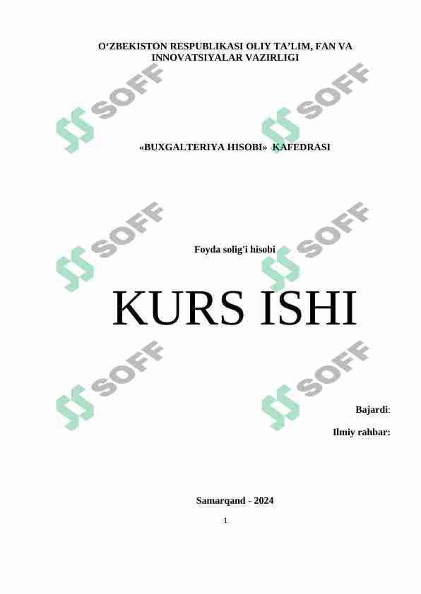 Foyda solig'i hisobi
