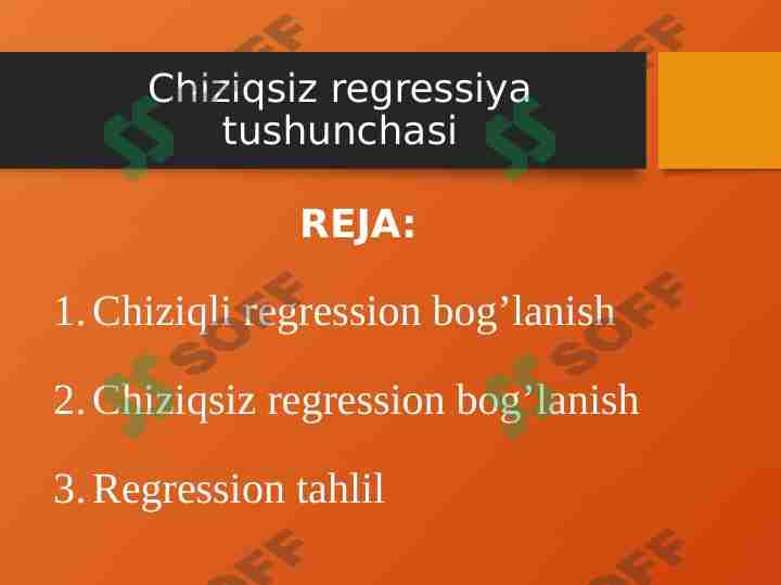 Chiziqsiz regressiya tushunchasi