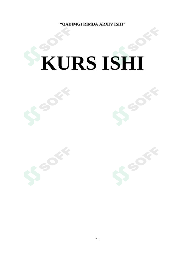QADIMGI RIMDA ARXIV ISHI
