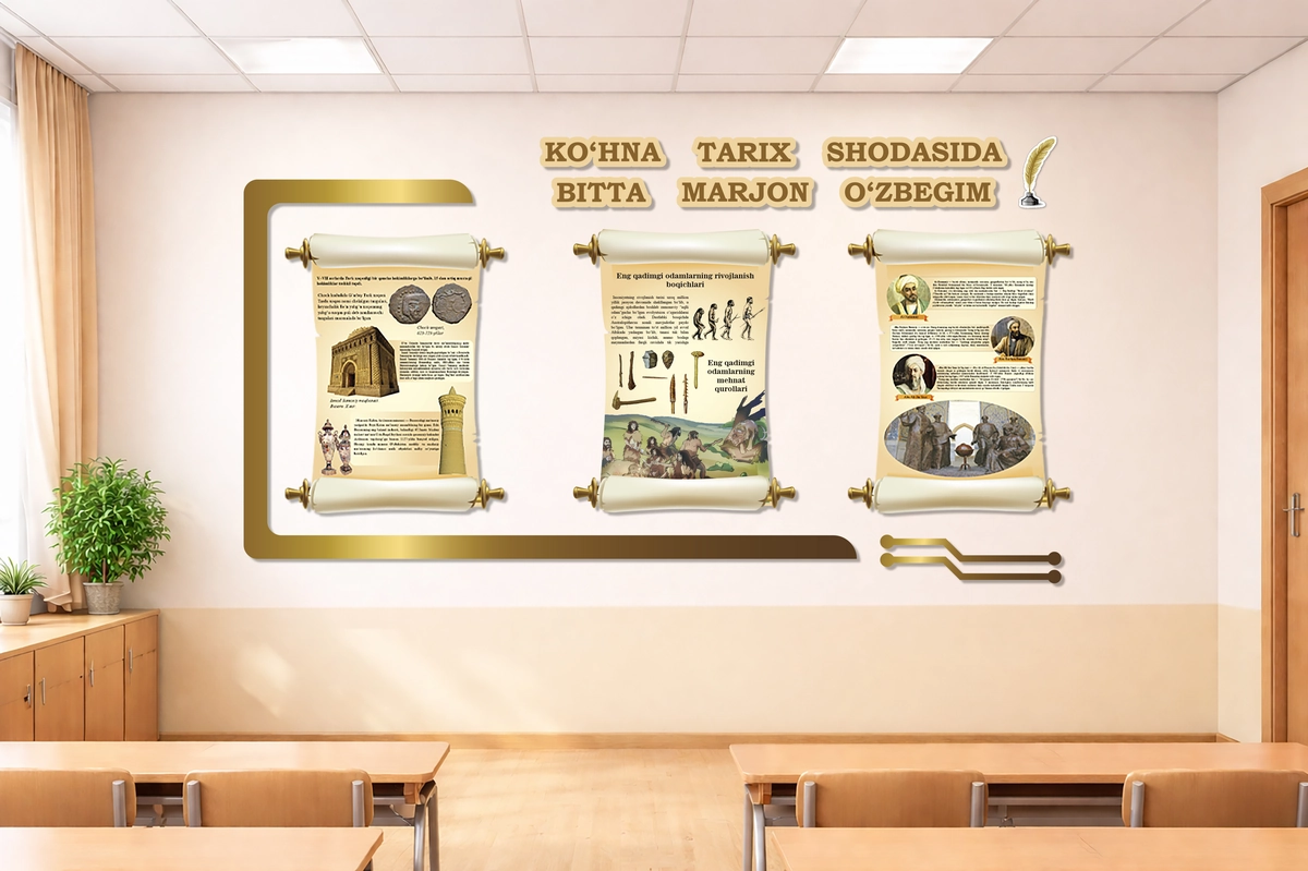 Tarix xonasi uchun zamonaviy devor stendlari to‘plami