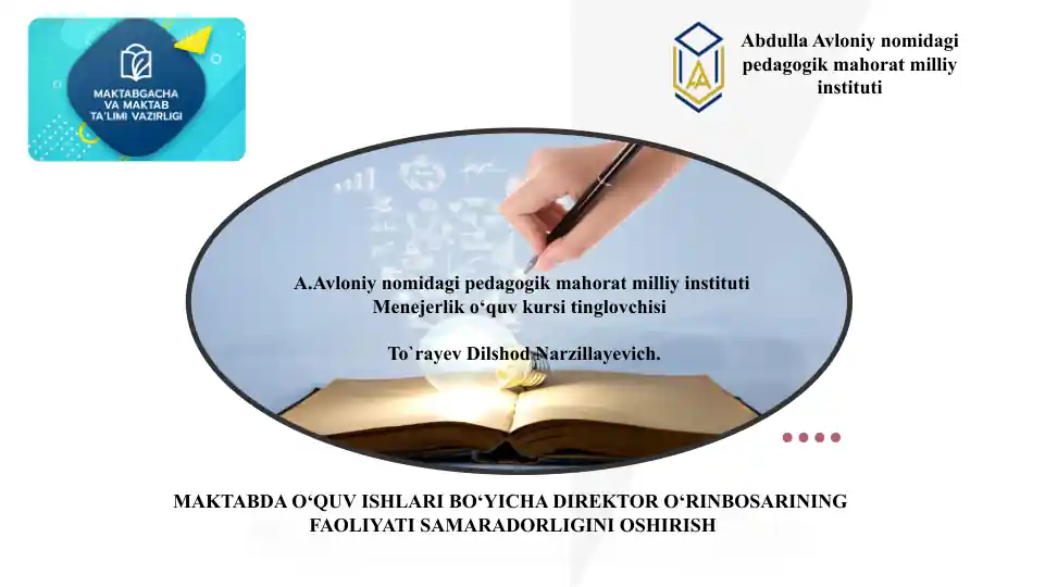 Direktor O‘rinbosari Faoliyati