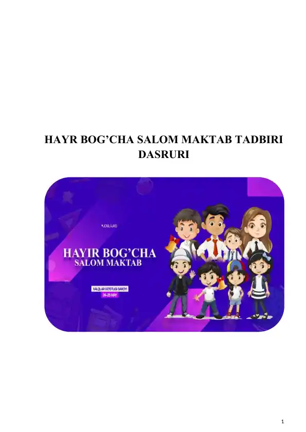 HAYR BOG’CHA SALOM MAKTAB TADBIRI