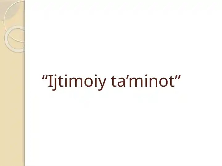 Ijtimoiy ta’minot