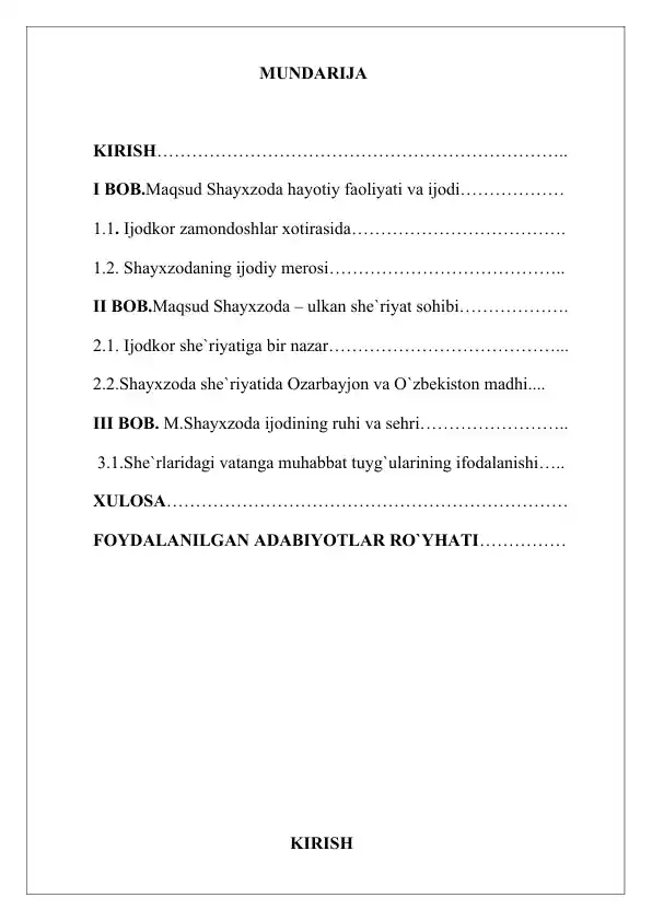 Maqsud Shayxzoda she`riyati