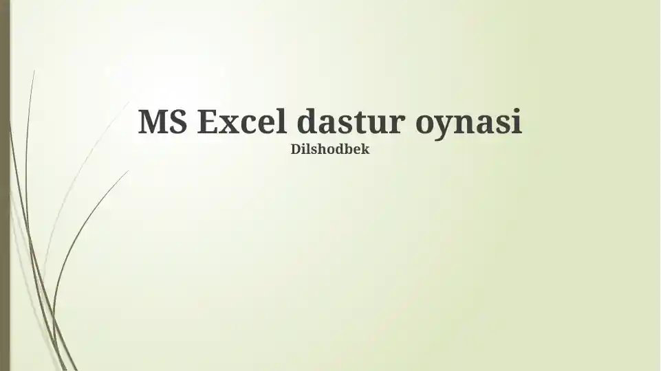 MS Excel dastur oynasi