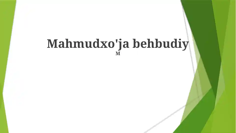 Mahmudxo'ja behbudiy