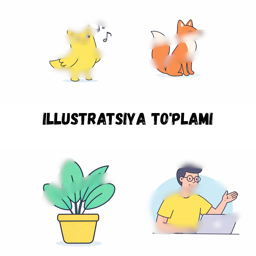 Illustratsiya to'plami Animals | Hayvonlarchalar illustratsiya to'plami