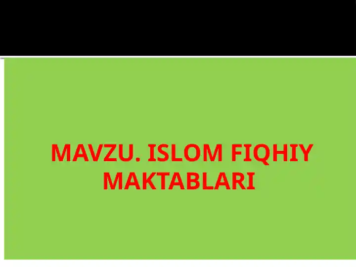 Islam Fiqhiy Maktablari