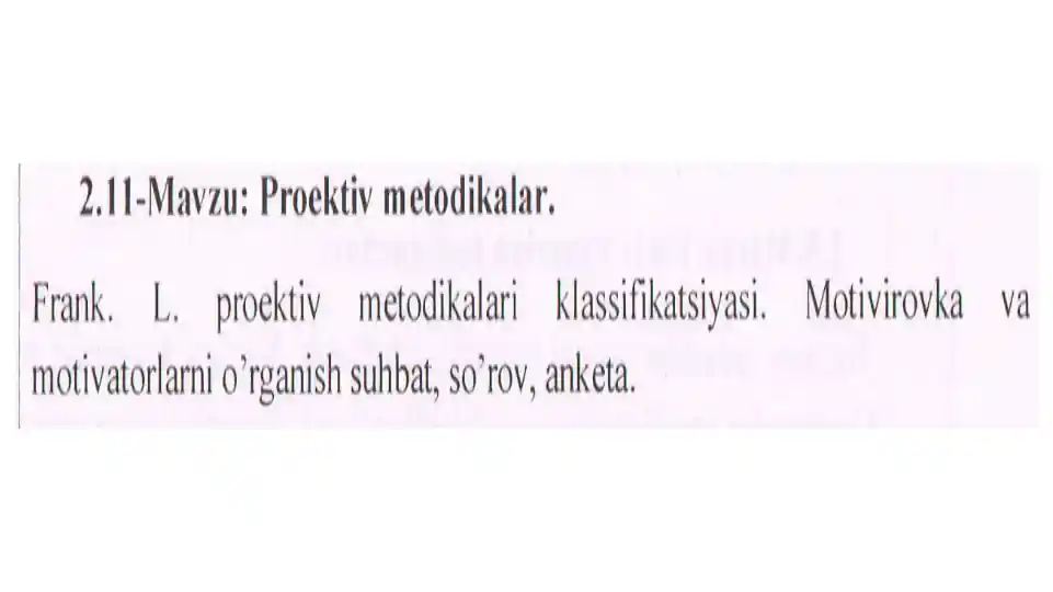 Proektiv metodikalar