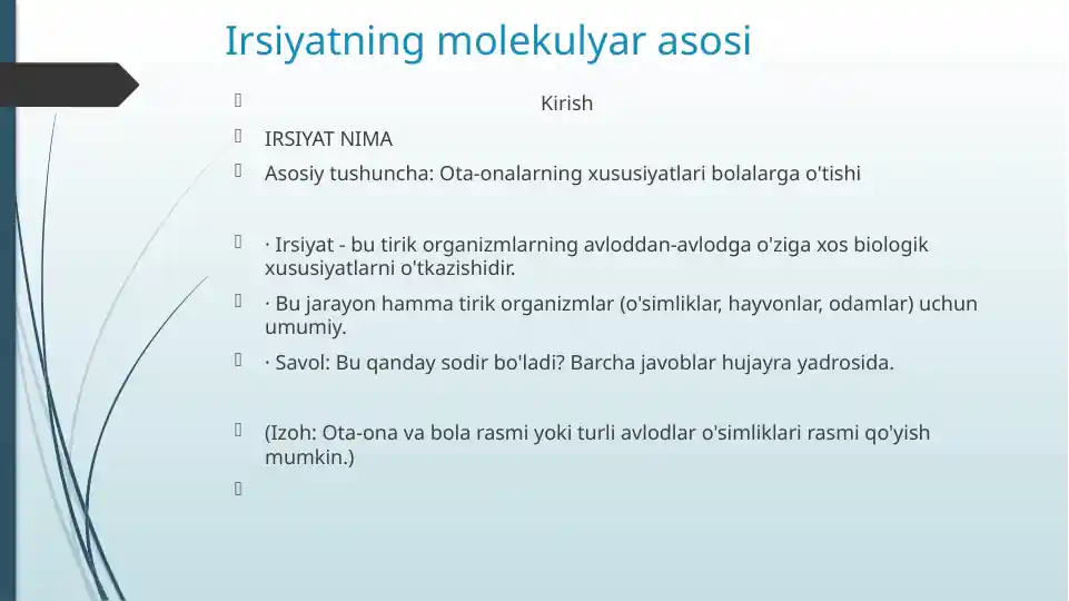Irsiyatning molekulyar asosi