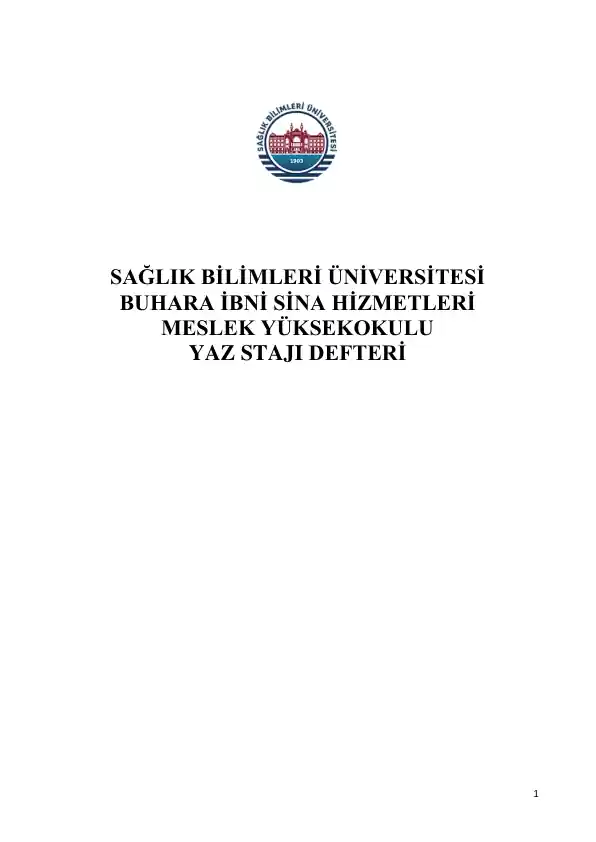 Yaz Stajı Defteri