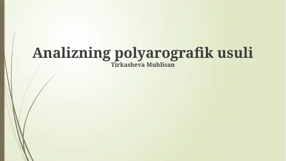 Analizning polyarografik usuli