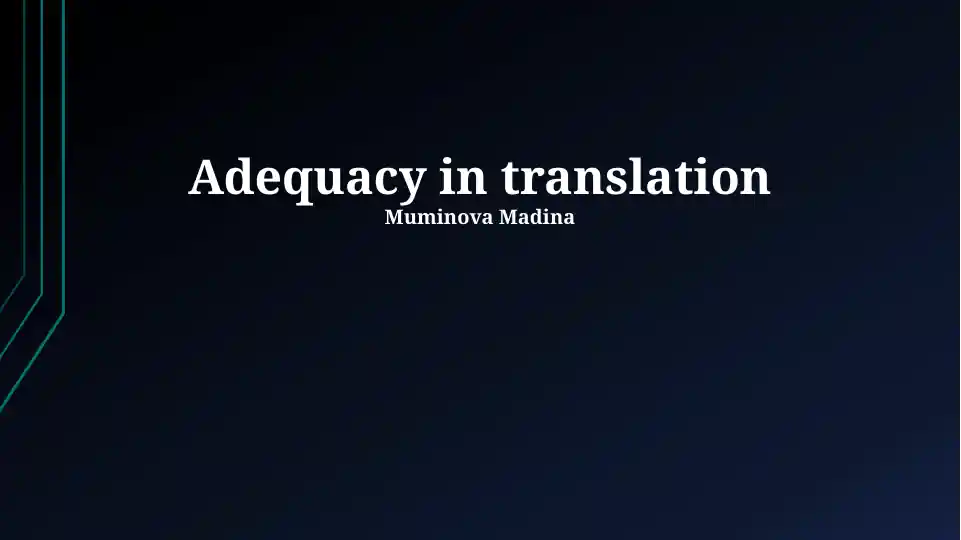Adequacy in translation