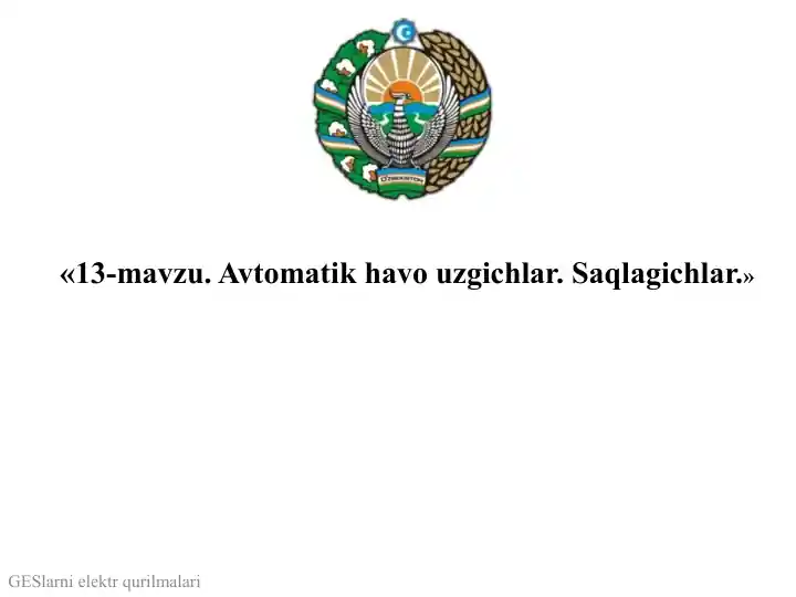 Avtomatik havo uzgichlari