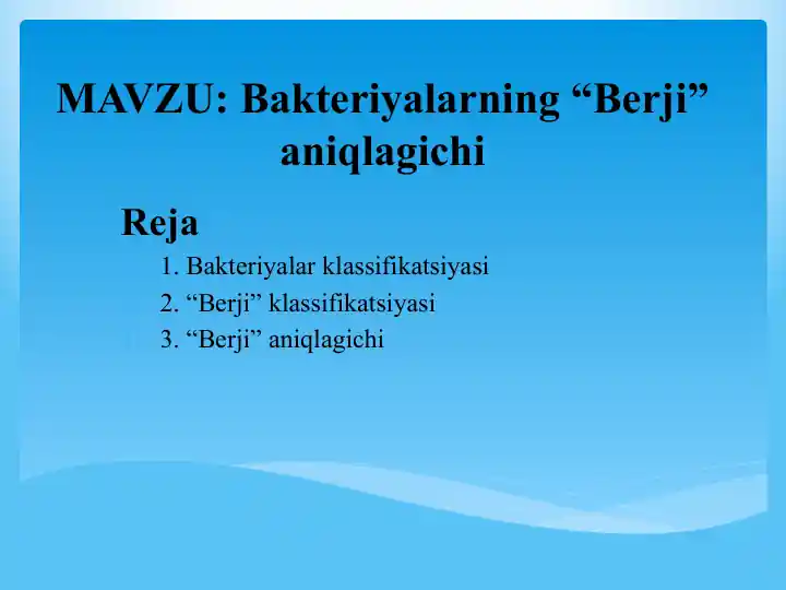 Berji bakteriyalar aniqlagichi