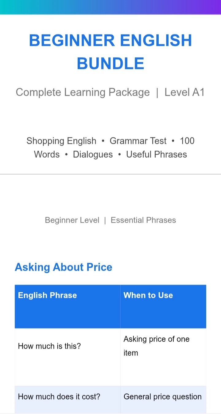 Beginner English bundle