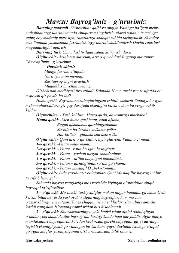 Bayrog’imiz – g’ururimiz