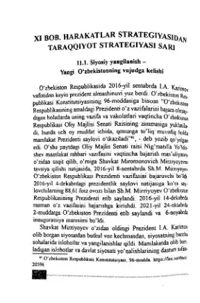 XI Bob. Harakatlar Strategiyasidagi Siyosiy Yangilanishlar