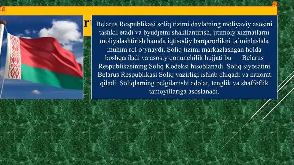 Belarussiya Respublikasi soliq tizimi