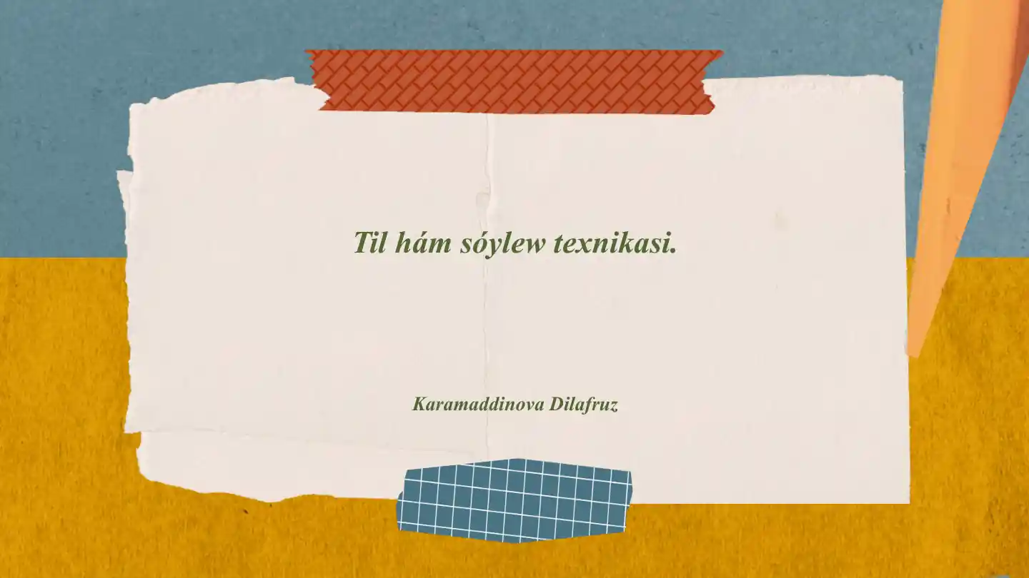 Tilhám sóylewtexnikasi