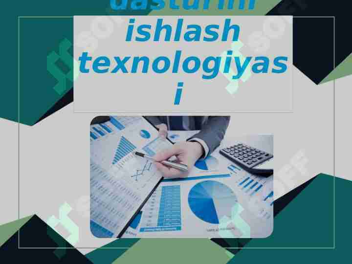 1C Buxgalteriya dasturini ishlash texnologiyasi