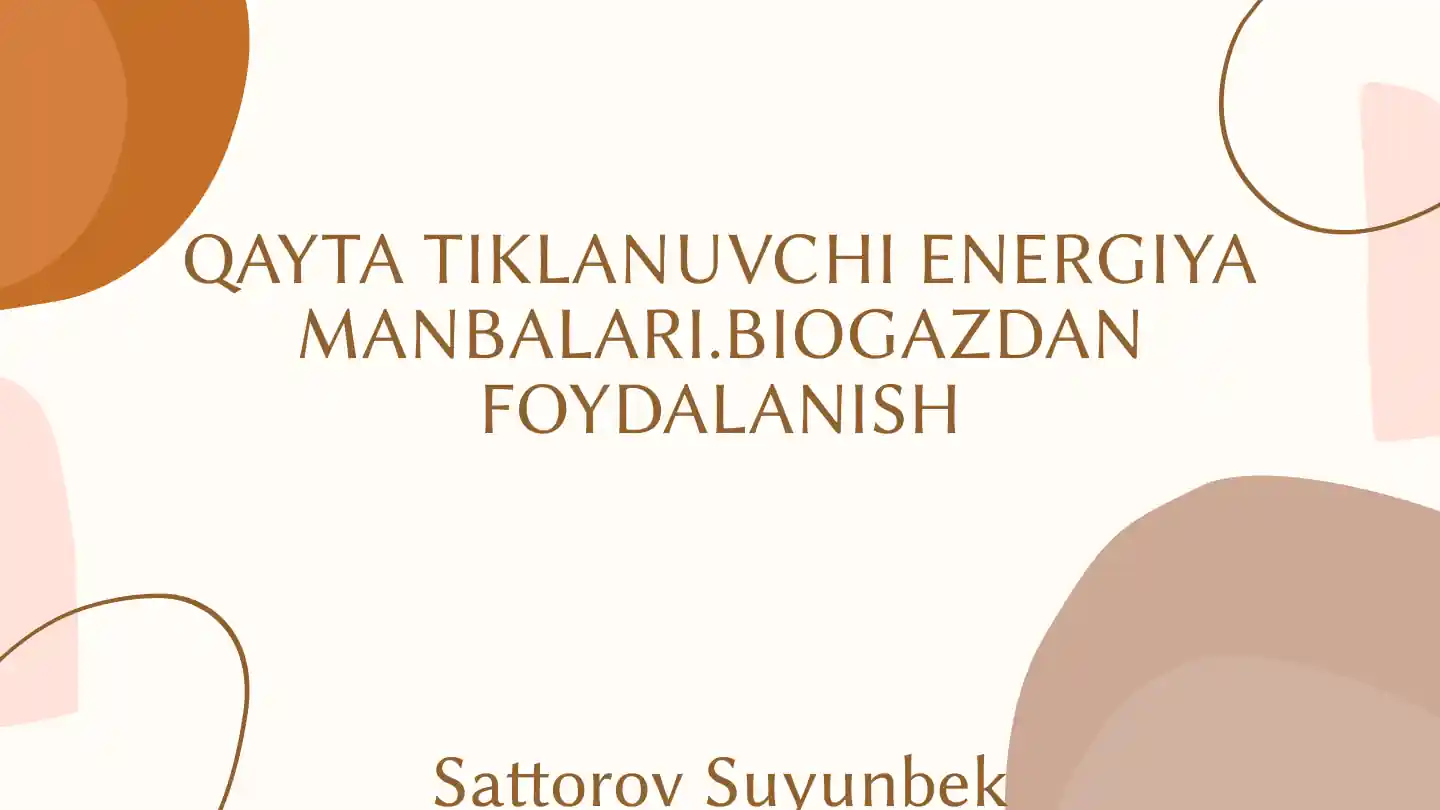 Biogazdan foydalanish