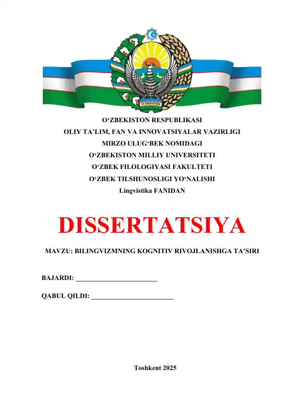 BILINGVIZMNING KOGNITIV RIVOJLANISHGA TA’SIRI