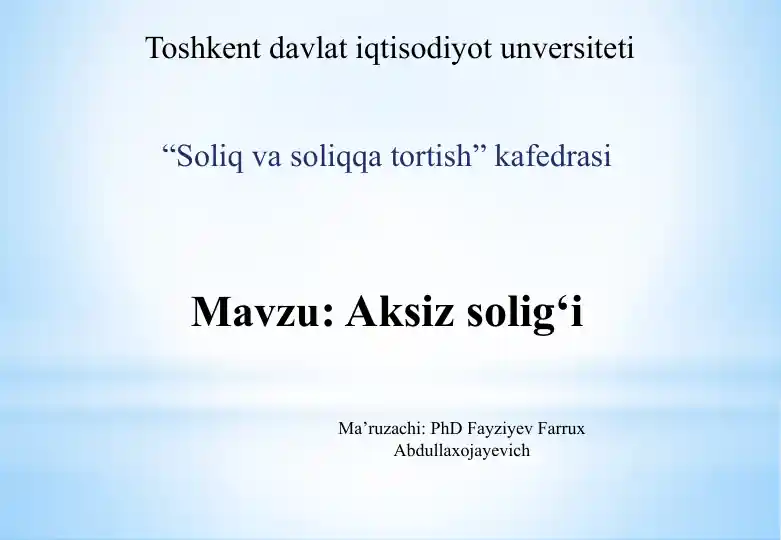Aksiz solig‘i