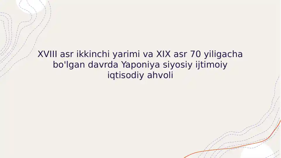 Tokugava syogunati hukmronligi