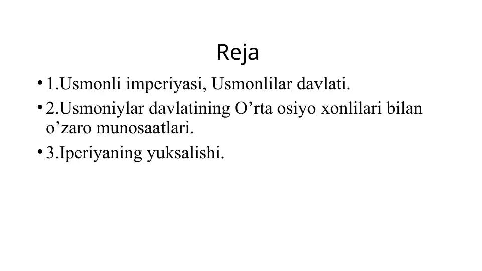 Usmonli imperiyasi, Usmonlilar davlati