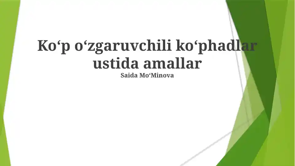 Murakkab Operatsiyalar: Differensiatsiya, Integratsiya va Kompozitsiya