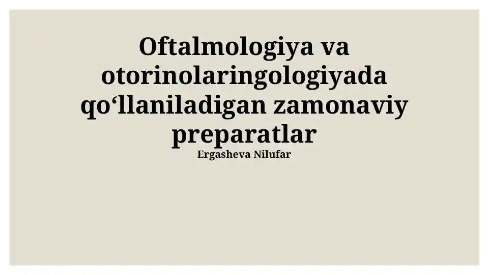 Tonsillit va Faringit Davolashda Qo‘llaniladigan Zamonaviy Preparatlar