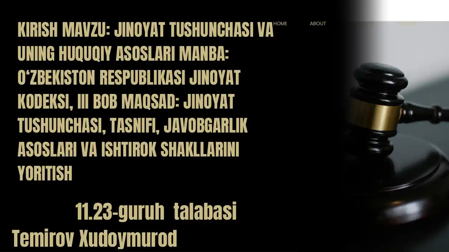 Jinoyat Tushunchasi va uning Huquqiy Asoslari