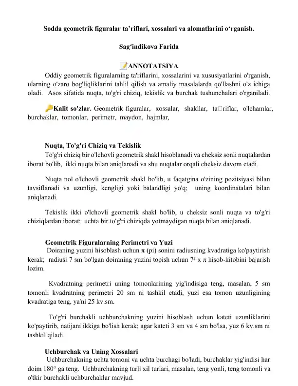 Geometrik Figuralar