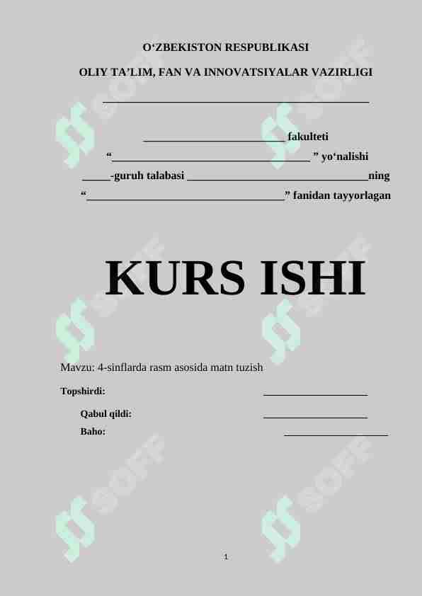 4-sinflarda rasm asosida matn tuzish